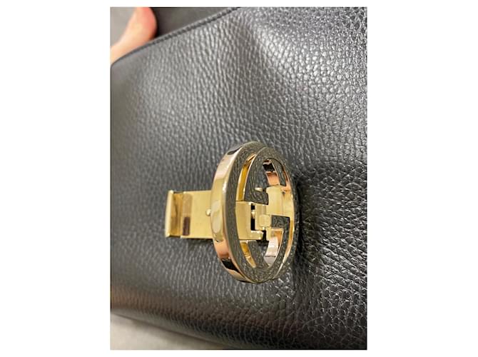 Borsa Gucci Dollar Interlocking in pelle nera Nero - vista 11