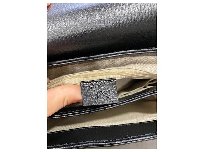 Borsa Gucci Dollar Interlocking in pelle nera Nero - vista 12