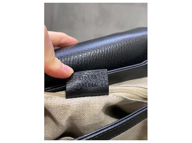 Borsa Gucci Dollar Interlocking in pelle nera Nero - vista 13