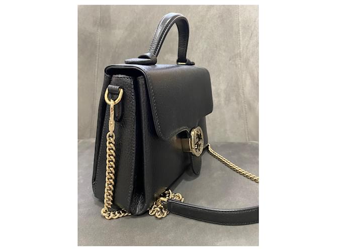 Borsa Gucci Dollar Interlocking in pelle nera Nero - vista 5