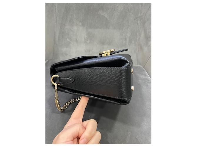 Borsa Gucci Dollar Interlocking in pelle nera Nero - vista 6