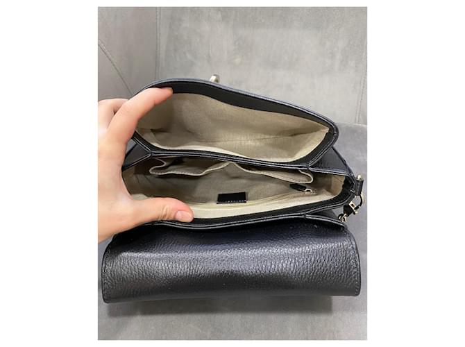Borsa Gucci Dollar Interlocking in pelle nera Nero - vista 9