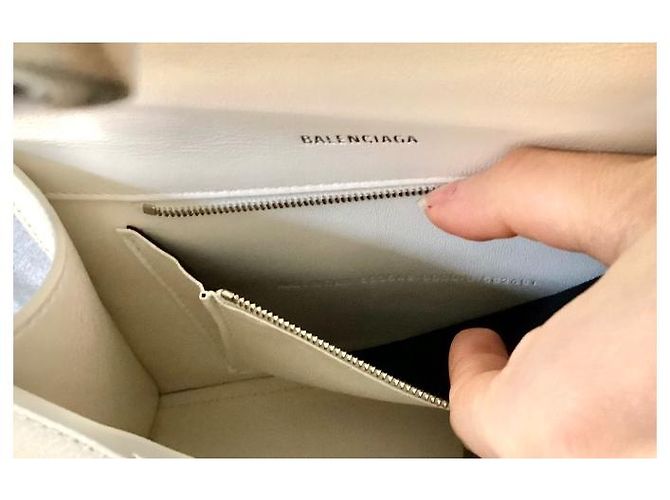 City Balenciaga Hourglass S Handtasche aus Leder Weiß - Ansicht 3