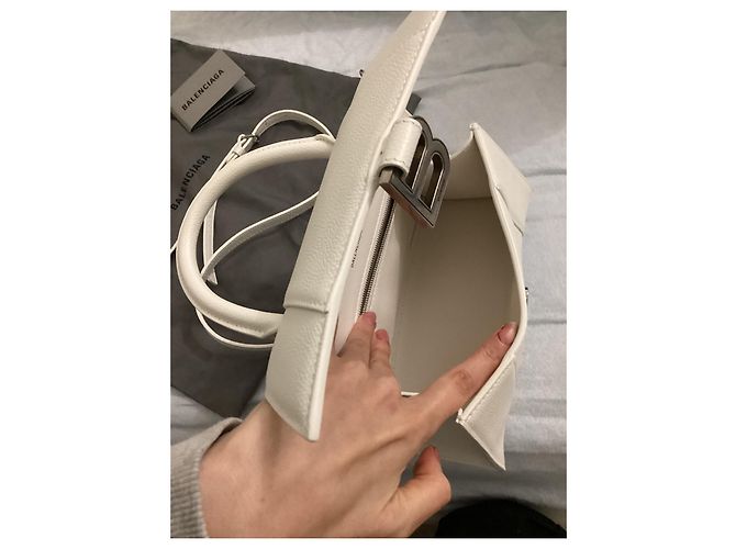 City Balenciaga Hourglass S Handtasche aus Leder Weiß - Ansicht 4