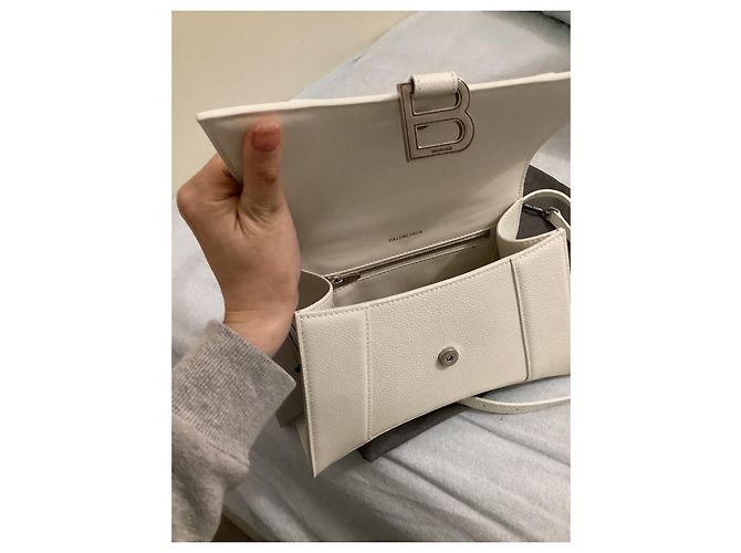 City Balenciaga Hourglass S Handtasche aus Leder Weiß - Ansicht 5