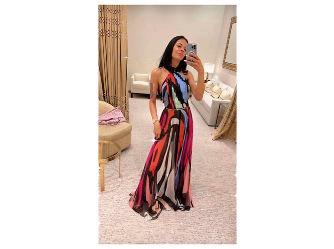 Abito Chanel in seta multicolore - vista 3
