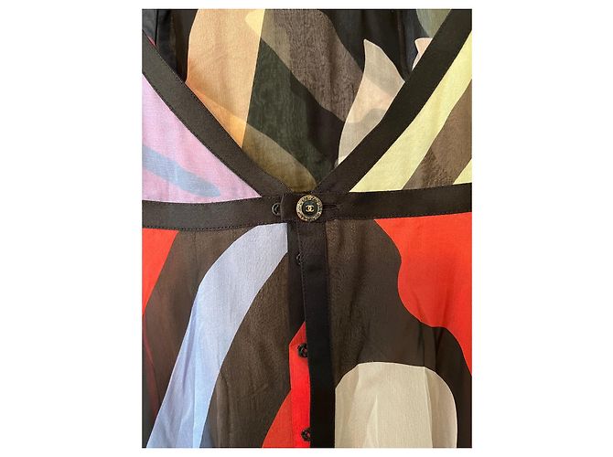 Abito Chanel in seta multicolore - vista 7