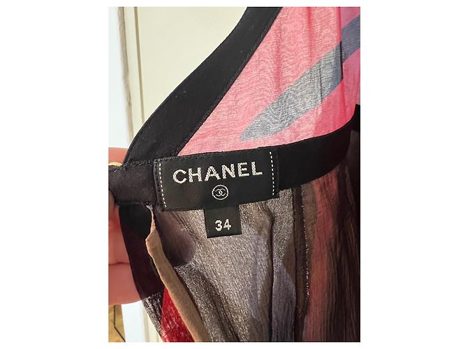 Abito Chanel in seta multicolore - vista 8