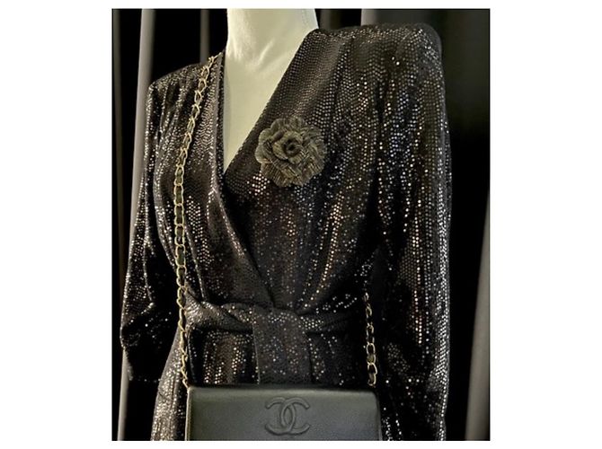 Chanel CAMÉLIA Preto - vista 4