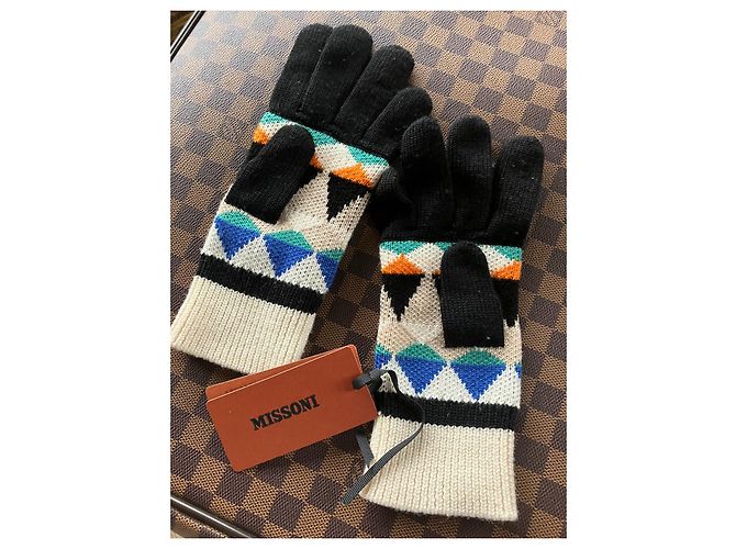 Luvas Missoni Pretas de Lã e Viscose Preto - vista 3