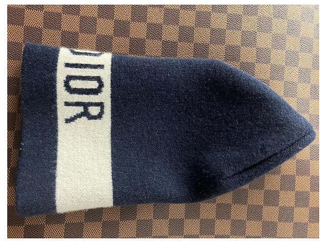 Dior Kaschmir Mütze Dunkelblau Marineblau - Ansicht 2