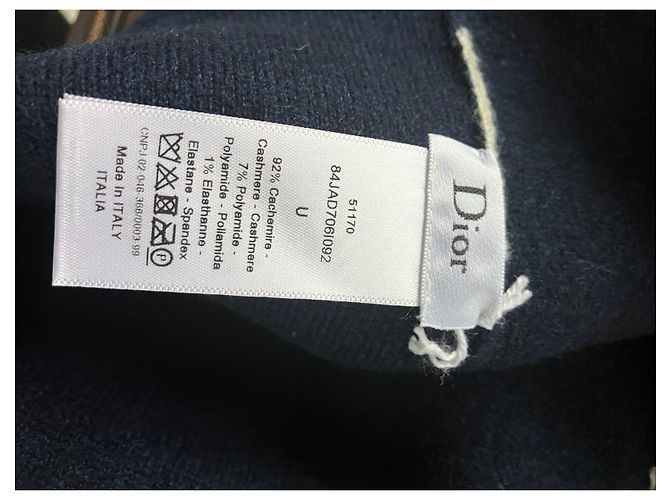 Dior Kaschmir Mütze Dunkelblau Marineblau - Ansicht 5