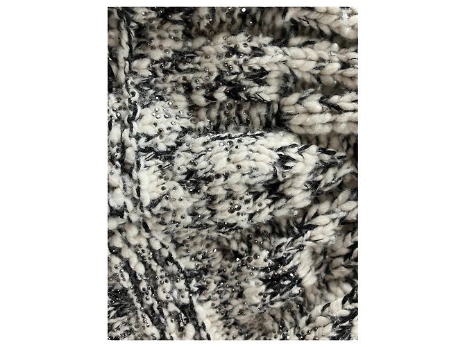 Berretto Chanel Grigio in Cashmere e Lana con Lustrini - vista 3