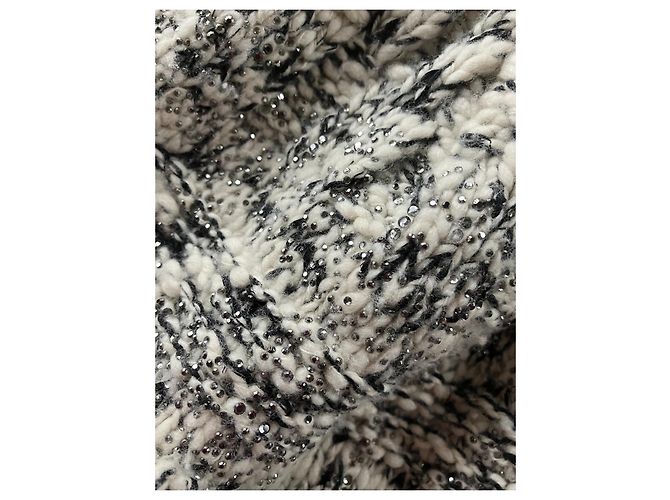 Berretto Chanel Grigio in Cashmere e Lana con Lustrini - vista 4