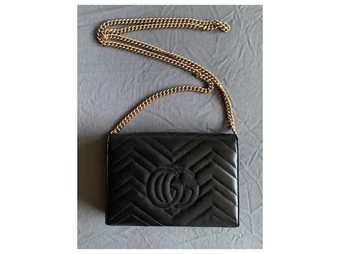 Gucci Mini borsa con catena GG Marmont Nero - vista 2