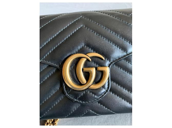 Gucci Mini borsa con catena GG Marmont Nero - vista 4