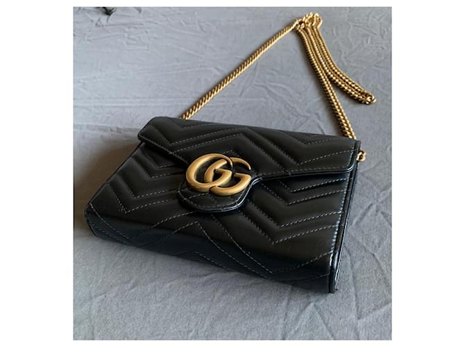 Gucci Mini borsa con catena GG Marmont Nero - vista 6