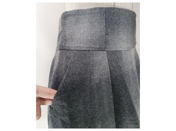 Falda Brunello Cucinelli de lana gris - vista 3