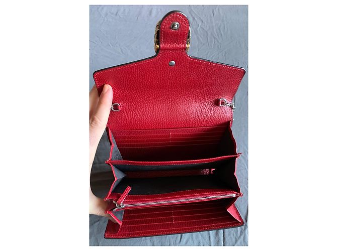 Gucci Dionysus WOC Portafoglio con Catena Rosso Pelle - vista 3