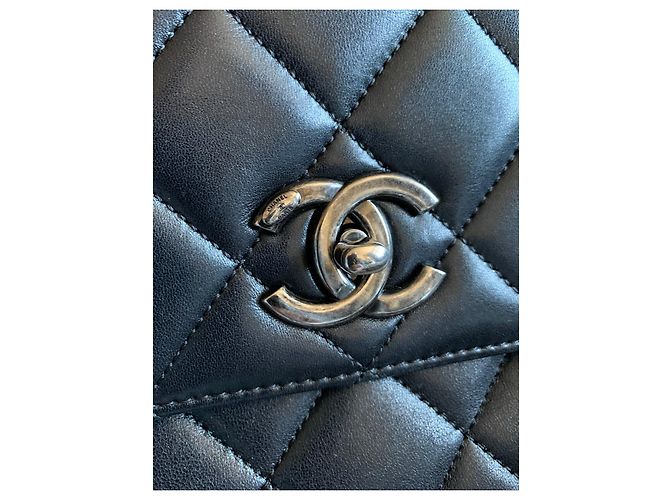 Borsa Chanel Trendy CC Flap in pelle trapuntata nera Nero - vista 8