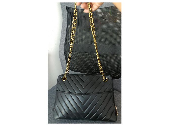 tracolla chanel con punto a V Nero D'oro - vista 8