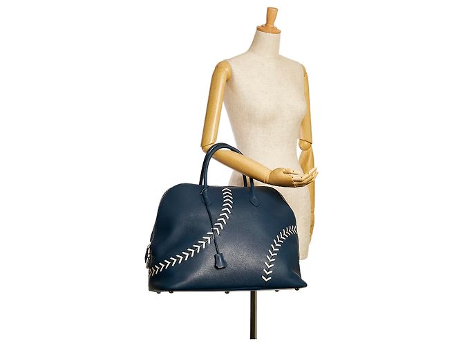 Borsa Bolide Baseball Blu di Hermès - vista 10