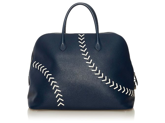 Borsa Bolide Baseball Blu di Hermès - vista 3