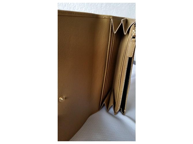 CARTERA SAINT LAURENT DE PIEL MARTILLADA Beige - vista 6