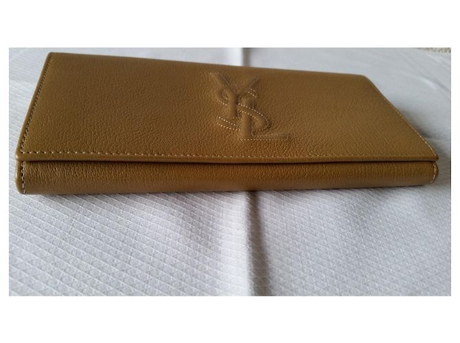 CARTERA SAINT LAURENT DE PIEL MARTILLADA Beige - vista 7