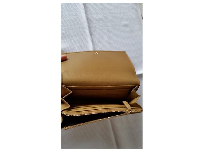 CARTERA SAINT LAURENT DE PIEL MARTILLADA Beige - vista 8