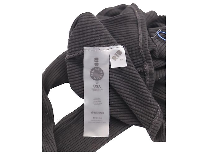 Top a maniche lunghe ritagliato Simon Miller in cupro nero - vista 5