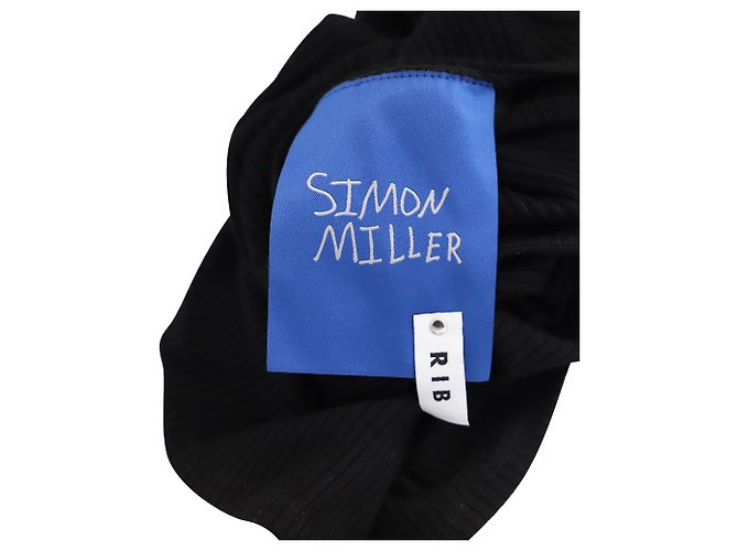 Top a maniche lunghe ritagliato Simon Miller in cupro nero - vista 6