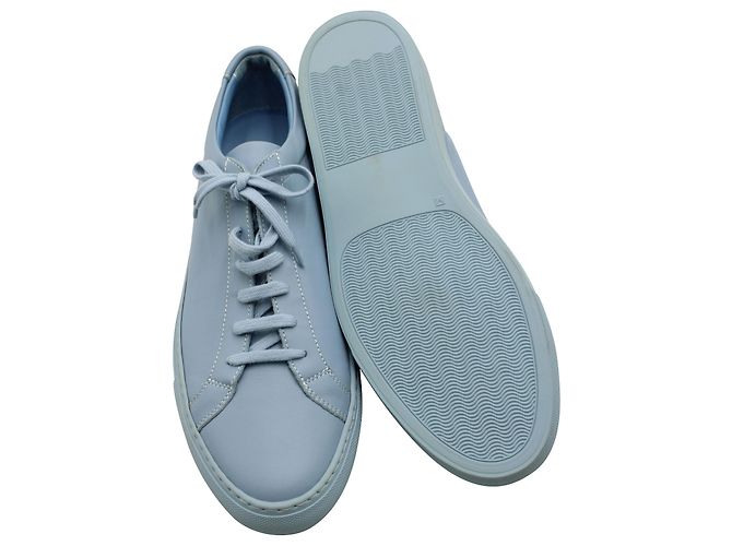 Autre Marque Common Projects Achilles Low Top Sneakers in Powder Blue Leather - view 10