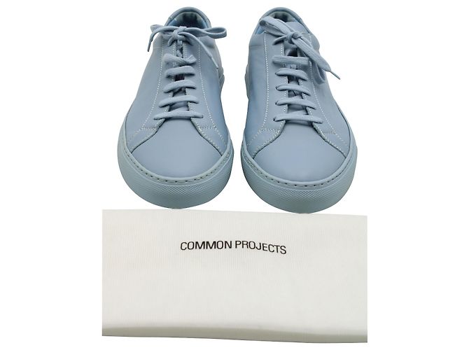 Autre Marque Common Projects Achilles Low Top Sneakers in Powder Blue Leather - view 2