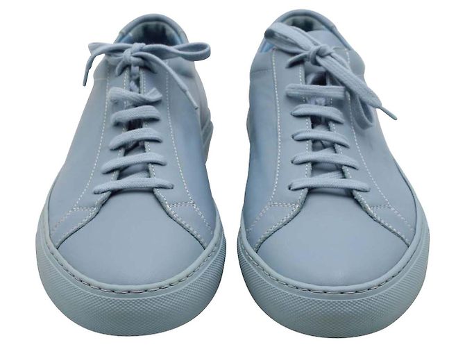 Autre Marque Common Projects Achilles Low Top Sneakers in Powder Blue Leather - view 3