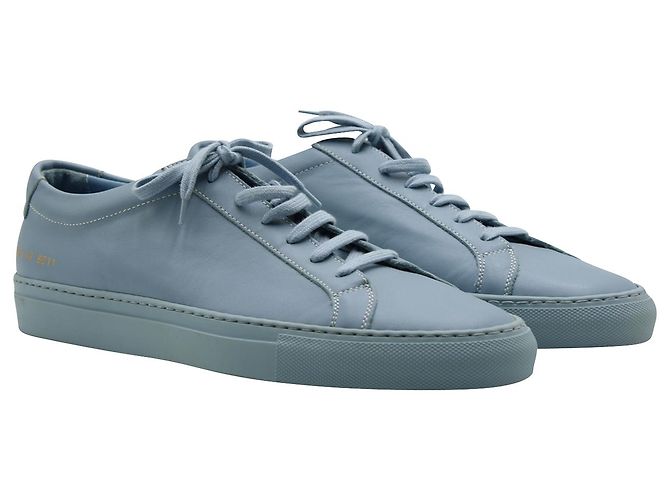 Autre Marque Common Projects Achilles Low Top Sneakers in Powder Blue Leather - view 4