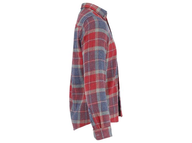 Camicia over scozzese APC in lana multicolore - vista 2