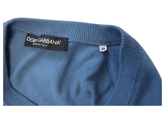 Dolce & Gabbana Pullover mit V-Ausschnitt aus blauem Kaschmir - Ansicht 5