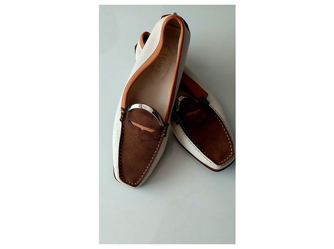 Mocassini Tod's in pelle Eggshell Bronze Caramel Rame Bianco sporco Bronzo Caramello - vista 8
