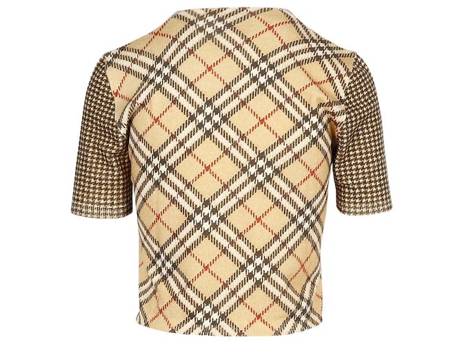 Camicetta scozzese Roberto Cavalli con maniche pied de poule Beige - vista 2