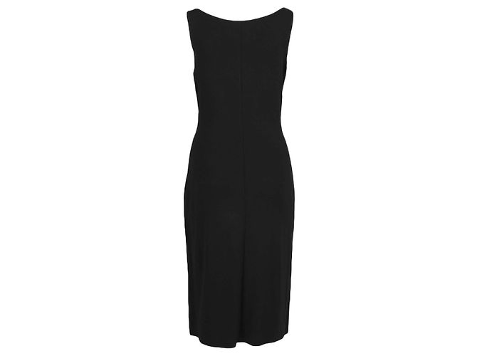Céline Celine Schwarzes Wickelkleid mit tiefem V-Ausschnitt - Ansicht 2