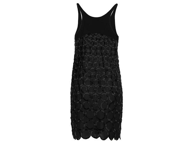 Balenciaga Perlenverziertes schwarzes Kleid - Ansicht 2