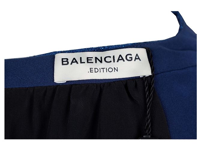 Balenciaga Metallicblaues Kleid - Ansicht 3