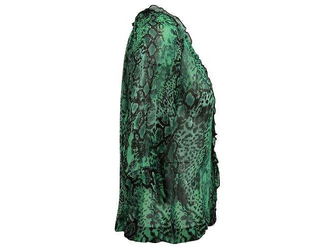 Blusa Estampado Serpiente Ba&Sh en Seda Verde - vista 2