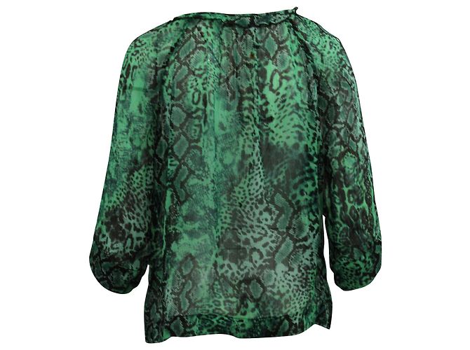 Blusa Estampado Serpiente Ba&Sh en Seda Verde - vista 3