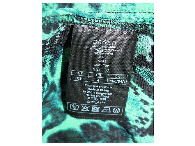 Blusa Estampado Serpiente Ba&Sh en Seda Verde - vista 5