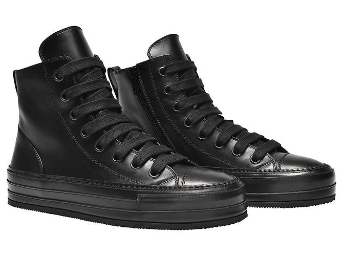 Ann Demeulemeester Sneakers Raven in Pelle Nera - vista 2