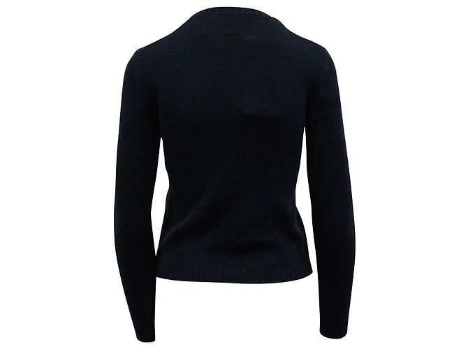 Dior Strickpullover mit Korallenmotiv aus marineblauem Kaschmir - Ansicht 3