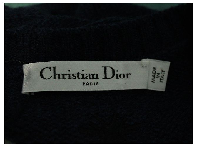 Dior Strickpullover mit Korallenmotiv aus marineblauem Kaschmir - Ansicht 5