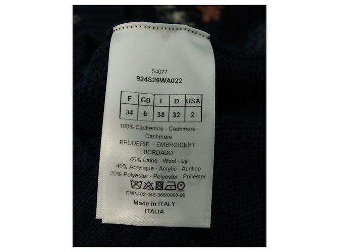 Dior Strickpullover mit Korallenmotiv aus marineblauem Kaschmir - Ansicht 6